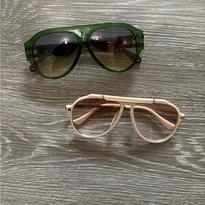 Green and Cream Sunglasses Set
